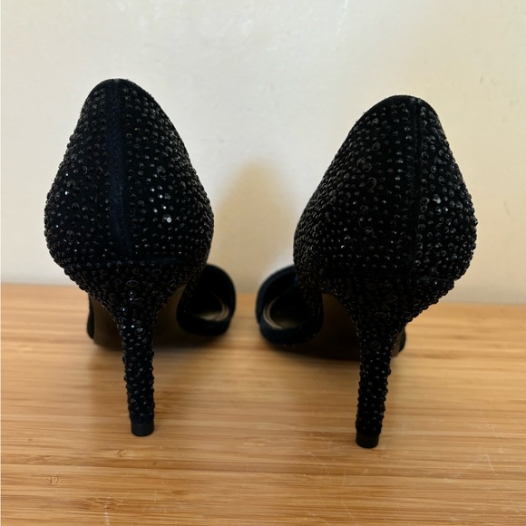 Coach Black Stones Embellished Pointy Toe D’orsay Party Pumps 5 - Picture 3 of 5